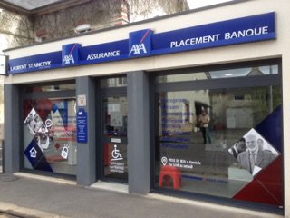 Axa SAINT AUBIN D’AUBIGNE : Réalisation d’une vitrophanie