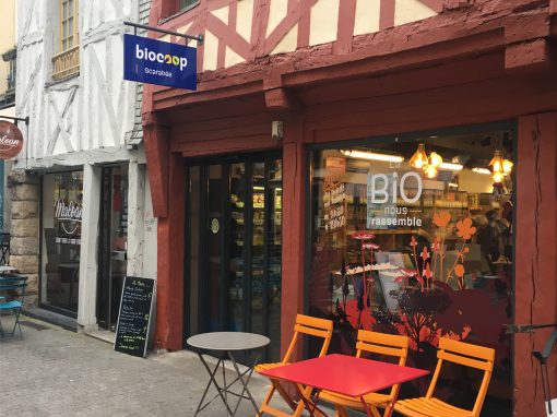 Magasin BIO : Enseigne drapeau sur mesure